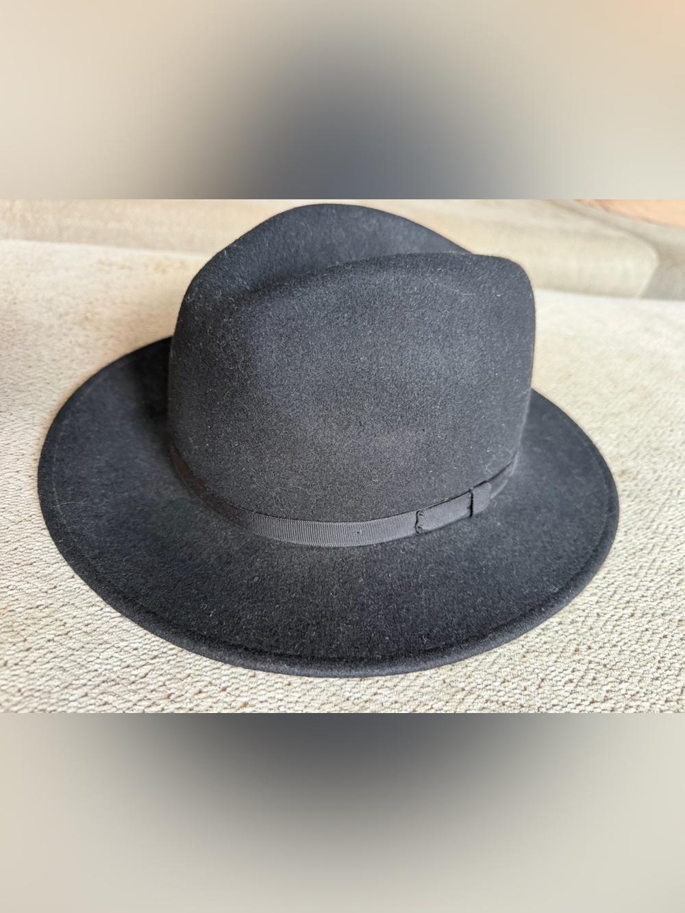 Country Gentleman Wilton Fedora Hat Black 100% Wool Gentle Felt Medium